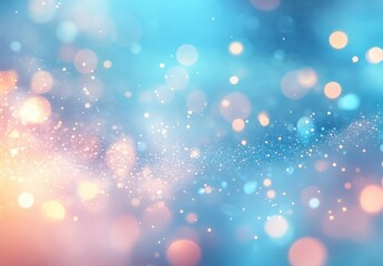 Obraz premium Dreamy Gradient Background with Soft Blurred Bokeh Effects in Blue and Coral Tones for Creative Design Projects and Abstract Artwork Inspirations