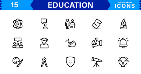 Education Icon Set. High-Quality Vector Icons for Schools, Teachers, Learning, and Academic Institutions