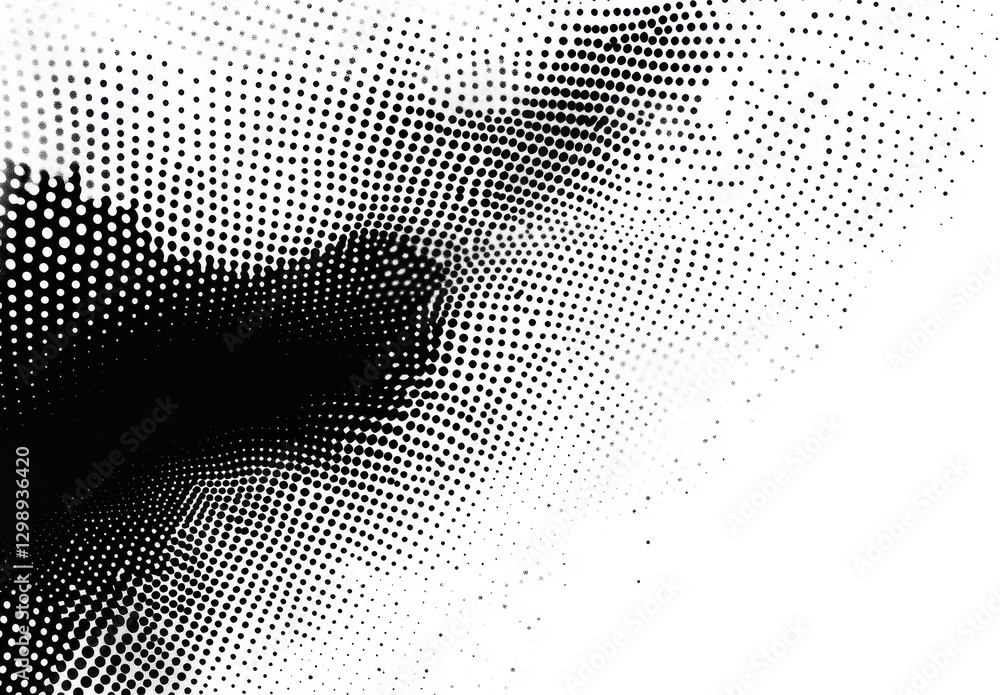 Poster Dynamic Abstract Pattern of Black and White Dots Creating Visual Depth and Texture in a Contemporary Design Style