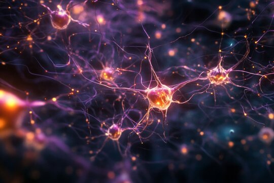 Glowing neural connections: visualizing synapses and brain activity in an intricate neural network