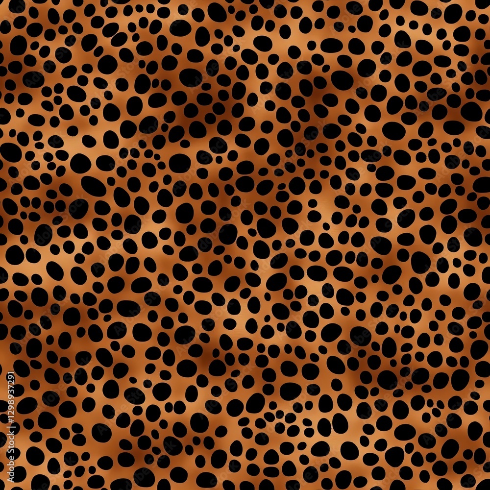 Poster leopard print fabric features a vibrant texture with a dynamic pattern of spots creating a lively ba
