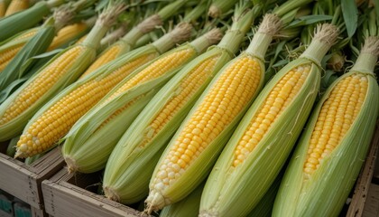 Harvesting sweet corn local farm market fresh produce rural setting close-up view seasonal delights
