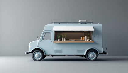 Naklejka premium Vintage Food Truck Side View Perfect for Small Business Branding