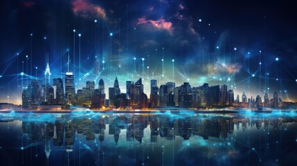 Obraz premium 5G, 6G, Big data wireless network, high speed internet, cloud computing or connect diagram technology, Data storage, service, synchronize, online, financial, Connectivity global, smart city, Gen AI