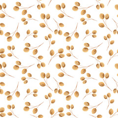 Watercolor seamless pattern with autumn leaves. Perfect for wallpaper, gift paper, textiles
