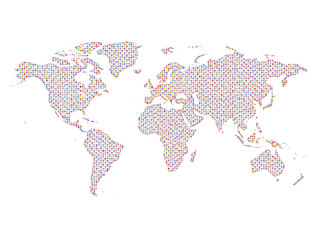 Fototapeta premium Detailed and Colorful World Map Highlighting the Continents, Countries, and Geographical Features of Our Diverse and Interconnected Planet, Symbolizing Global Awareness, Exploration, and Cultural Unde