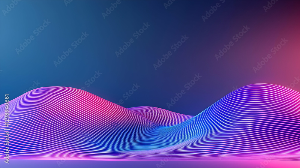 Aufkleber abstract digital landscape with gradient color wave visualization in futuristic technology