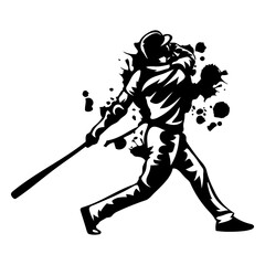 Obraz premium batter baseball player grunge.