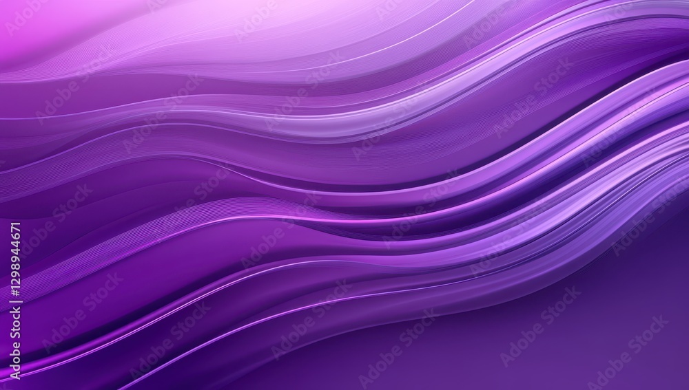 Poster Elegant flowing purple waves with smooth gradients creating a serene and artistic background suitable for various creative projects and design applications.