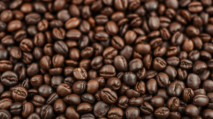 Fototapeta premium Fresh coffee beans banner. Coffee beans background.