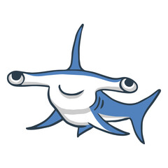 Obraz premium cute hammerhead shark cartoon.