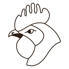 rooster head side filled stroke.