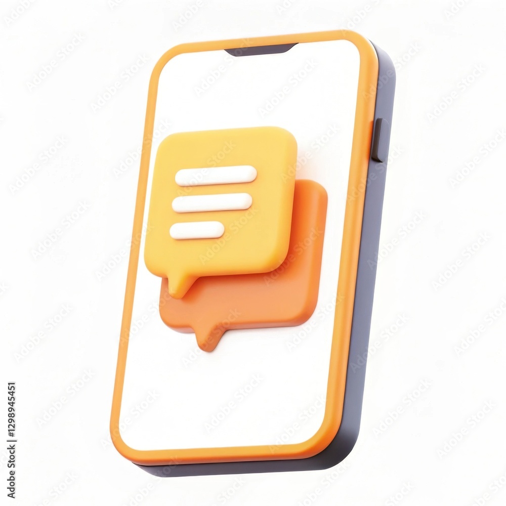 Poster a vibrant smartphone displaying colorful chat bubbles, symbolizing messaging and communication techn