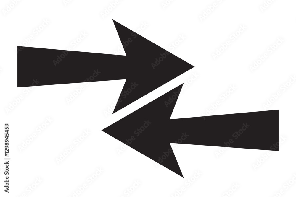 Canvas Prints horizontal dual long straight arrow signs. red pointer, direction, position symbol and double arrow 