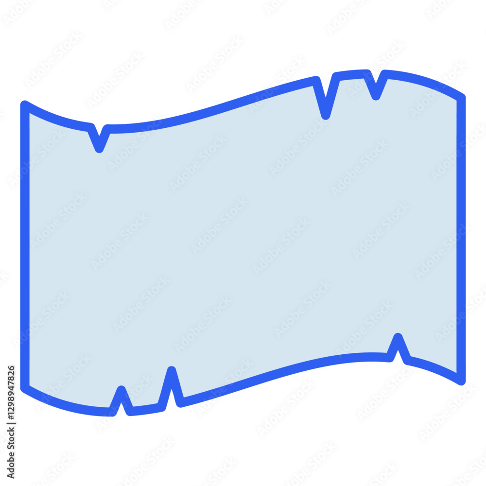 Poster vector blank flag: a blank flag with a light blue fill and a blue outline, ideal for adding custom t