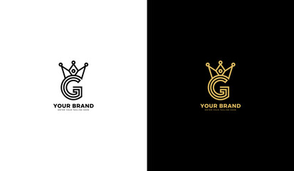 Fototapeta premium G Crown King Logo. G crown icon