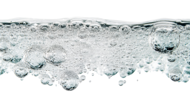 Water surface with bubbles creating a transparent background texture