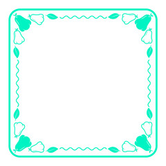 green line and line wave square frame with rose apple