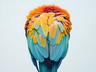 Obraz premium Exotic and vibrant parrot perched gracefully on an invisible stand against a plain white background
