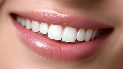 Front teeth implantation woman smiling with white teeth showing bright healthy dental restoration in a raw style image capturing beauty and confidence