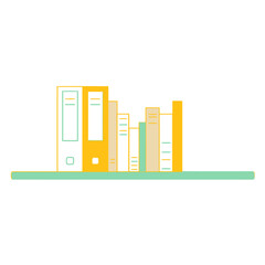 Obraz premium Digital Library: A neat row of books stands tall, symbolizing knowledge, education, and the power of reading