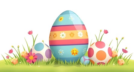 easter eggs in grass