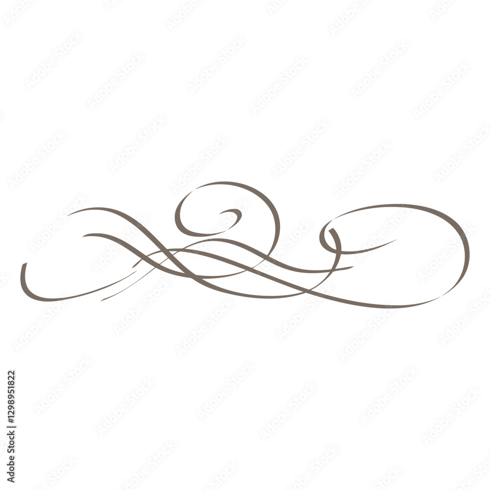 Poster elegant swirl design: a delicate, swirling design element in a minimalist style, perfect for adding 