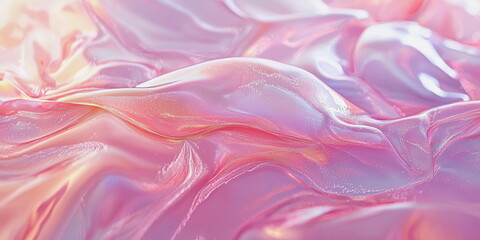 Obraz premium Abstract pink background. Drapery of bright iridescent fabric