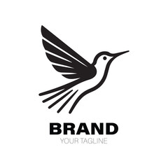 Naklejka premium Hummingbird Logo. Hummingbird Logo Design. Hummingbird Logo Brand. Hummingbird Logo