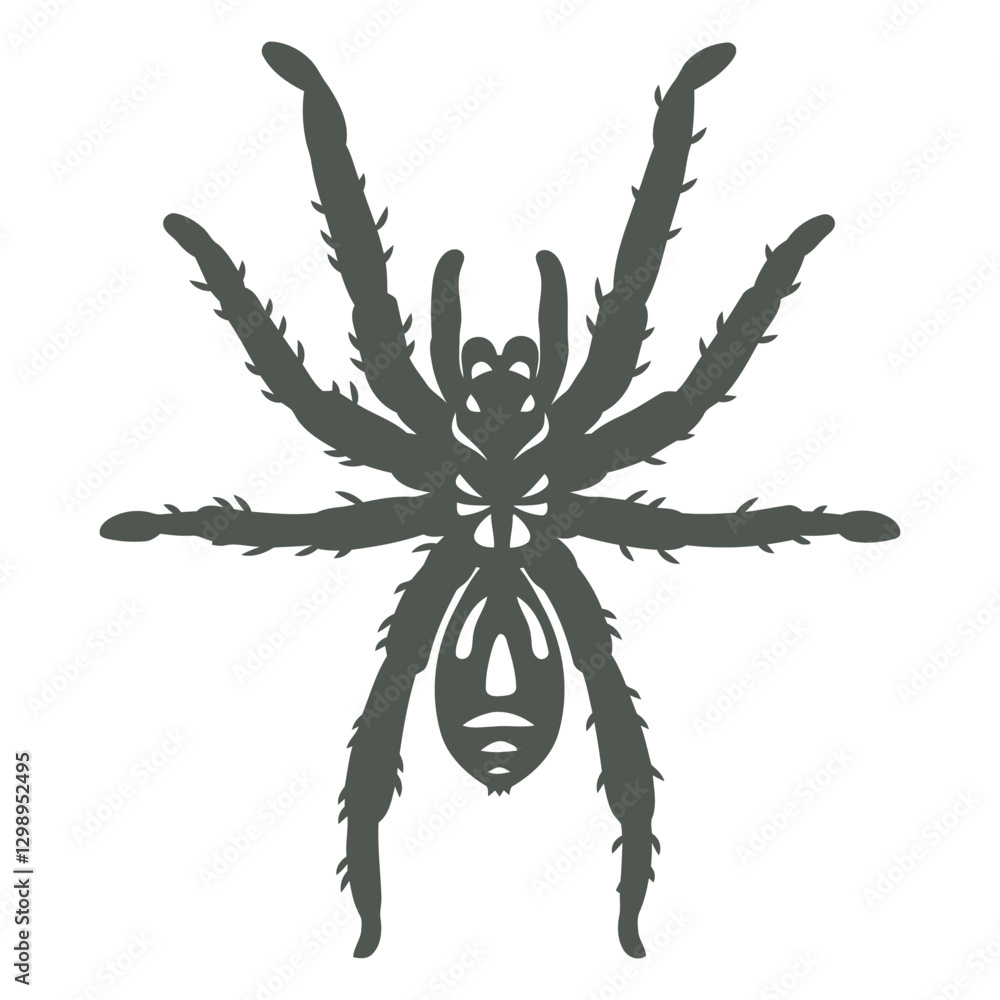 Poster shadowy spider: a stylized spider, its silhouette creating a captivating visual, perfect for adding 