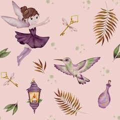 Magical design featuring children, fairies, and whimsical nature elements for creative projects