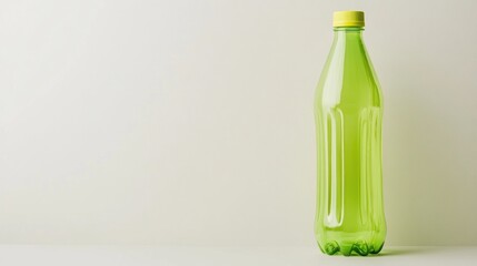 Fototapeta premium Green plastic bottle on white background (5)