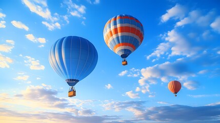 Fototapeta premium A sky-blue balloons floating gracefully in the serene atmosphere 