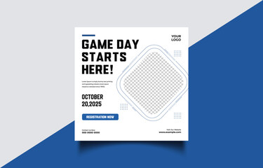 Game Day Event Flyer Template with Registration Details