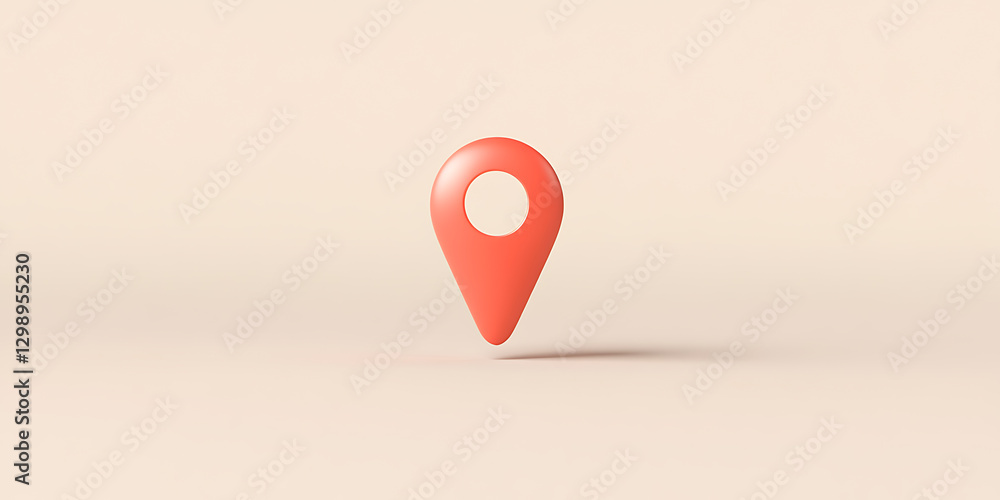 Aufkleber minimalist location pin icon illustration on a neutral background. modern digital design element for