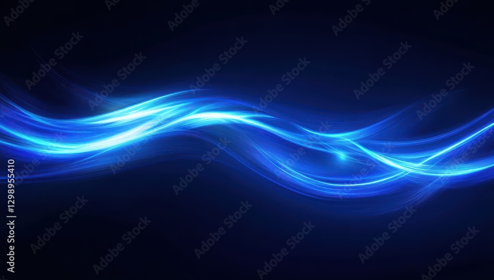 Poster ethereal blue light waves abstract background design for creative projects and digital art use with 