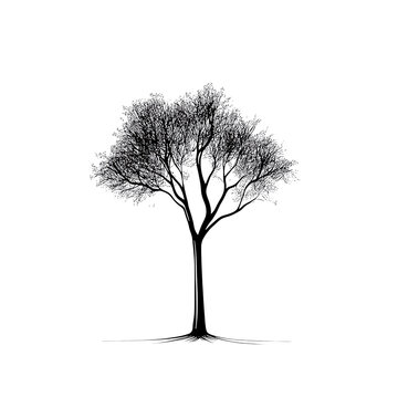 recommend clip art: Elegant Tree Line Art Illustration PNG | Minimalist Nature Sketch