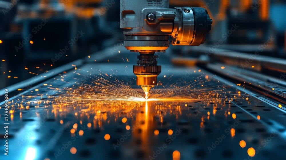 Aufkleber laser technology is employed in a modern manufacturing facility to cut metal sheets with precision. 
