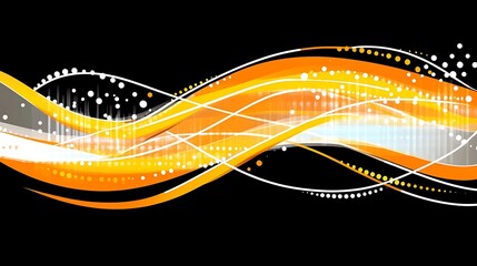 Obraz premium Abstract Wave Design with Dotted Lines on Dark Background Modern Graphic Element Artistic Decor