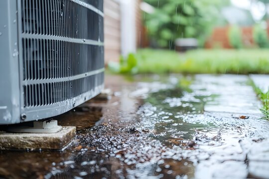 Air Conditioner Leaking Water During Rainstorm HVAC System Drainage Problem