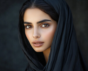 Naklejka premium Middle Eastern Arab beauty close-up