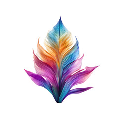 Obraz premium A colorful feather on a isolated on a transparent background