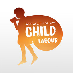 world day against child labour vector