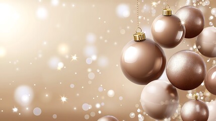 Fototapeta premium Elegant Christmas Ornaments on Shimmering Golden Bokeh Festive Backdrop for Holiday Celebrations