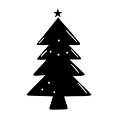 Black Christmas Tree with Star.
