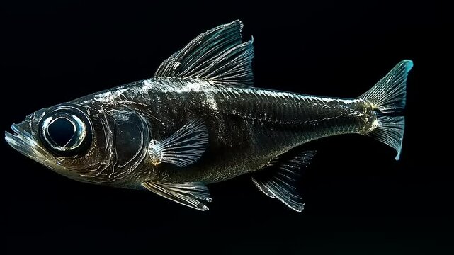fish isolated on black background