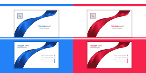 2 color simple & luxury business card design in any workplace