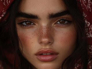 Middle Eastern Arab beauty close-up