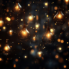 Obraz premium a beautiful background of hanging lights,