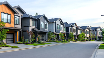 Obraz premium high-end residential villas featuring luxury modern townhouses and sleek architecture